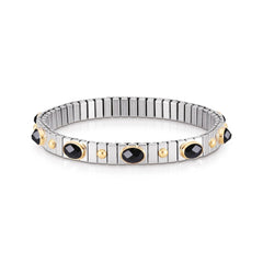 Nomination Armbander XTE SMALL Edelstahl und 18K-Gold  Zirkone FACETTIERT (011_Schwarz)