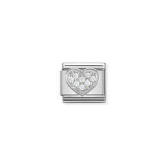 Nomination COMPOSABLE CLASSIC SYMBOLE Element aus Edelstahl, mit 925er Silber und Cubic Zirkonia verziert (01_Herz)