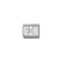 Nomination Composable Classic BUCHSTABEN Edelstahl, Cubic Zirkon und Silber 925 (11_K)