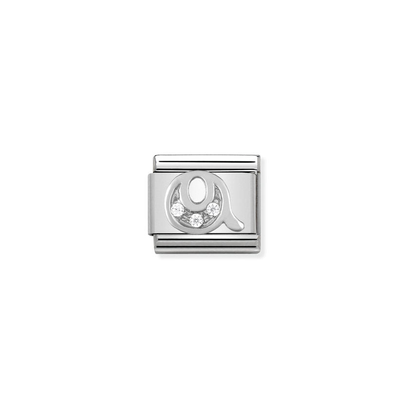 Nomination Composable Classic BUCHSTABEN Edelstahl, Cubic Zirkon und Silber 925 (17_Q)