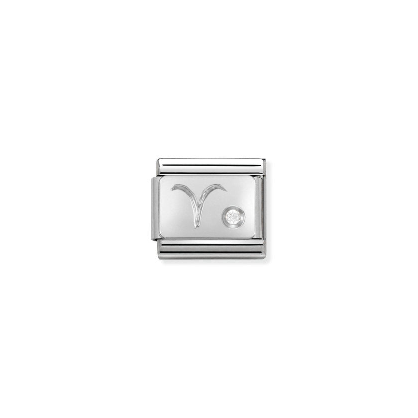 Nomination Composable Classic STERNZEICHEN Edelstahl, Cubic Zirkon und Silber 925 (01_Widder)