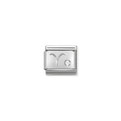 Nomination Composable Classic STERNZEICHEN Edelstahl, Cubic Zirkon und Silber 925 (01_Widder)
