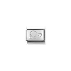 Nomination Composable Classic STERNZEICHEN Edelstahl, Cubic Zirkon und Silber 925 (05_Lowe)