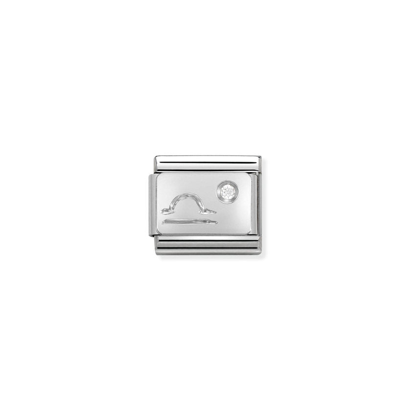 Nomination Composable Classic STERNZEICHEN Edelstahl, Cubic Zirkon und Silber 925 (07_Waage)