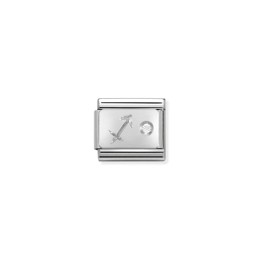Nomination Composable Classic STERNZEICHEN Edelstahl, Cubic Zirkon und Silber 925 (09_Schutze)