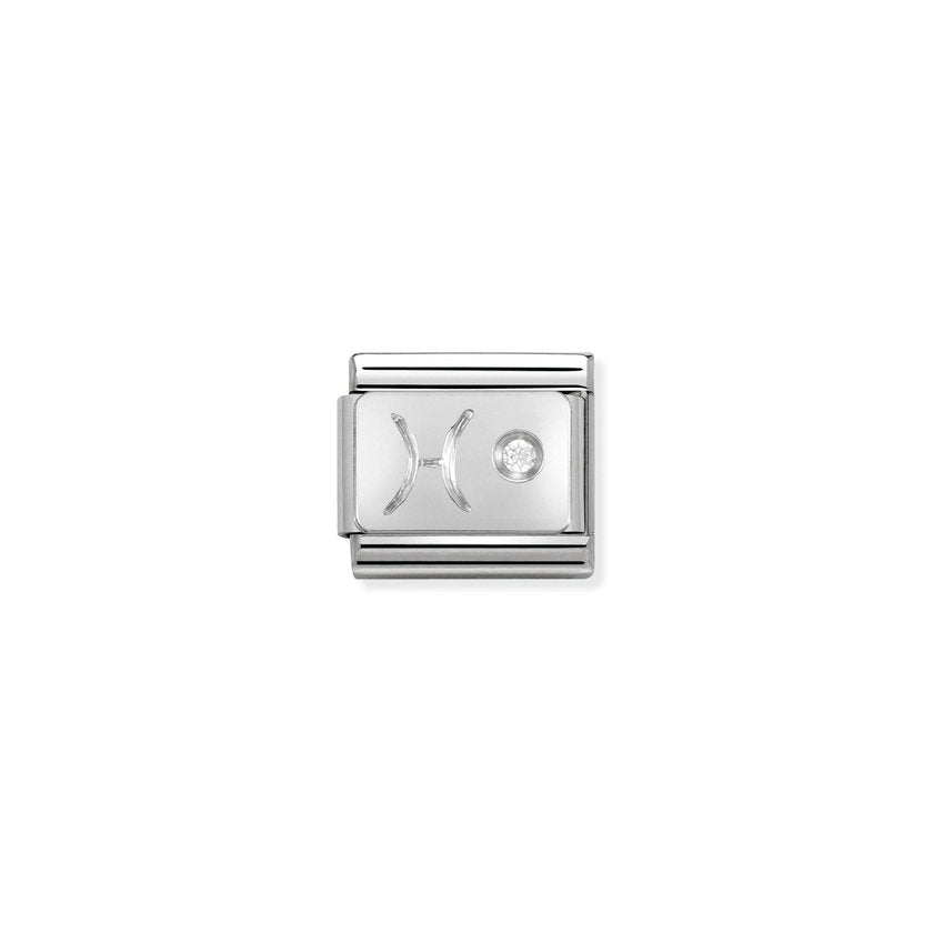 Nomination Composable Classic STERNZEICHEN Edelstahl, Cubic Zirkon und Silber 925 (12_Fische)