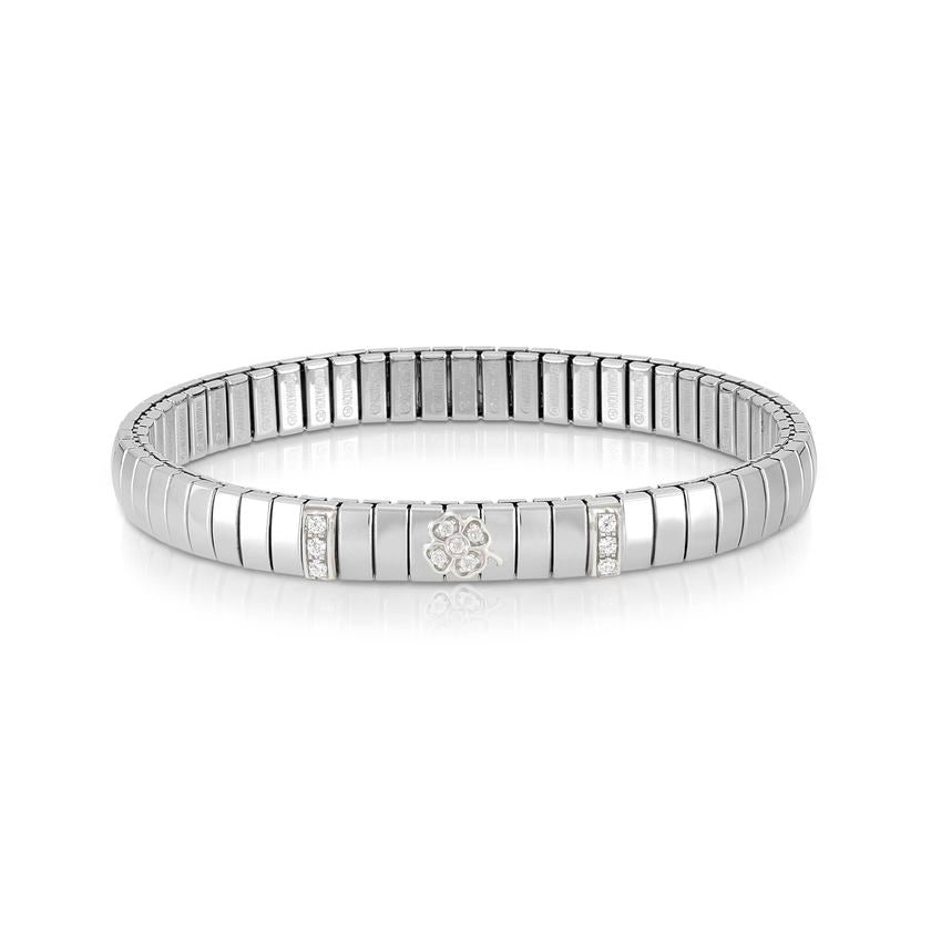 Nomination XTE Armbande aus Stahl, Silber 925 mit kubisch Zirkon (005_Glucksklee)