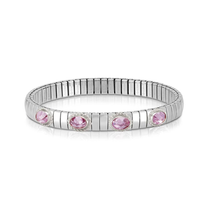 Nomination XTE Armband aus Stahl, Silber 925 und 4 Steine FACETTIERT (GDR) (003_ROSA)