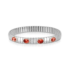 Nomination XTE Armband aus Stahl, Silber 925 und 4 Steine FACETTIERT (GDR) (005_ROT)