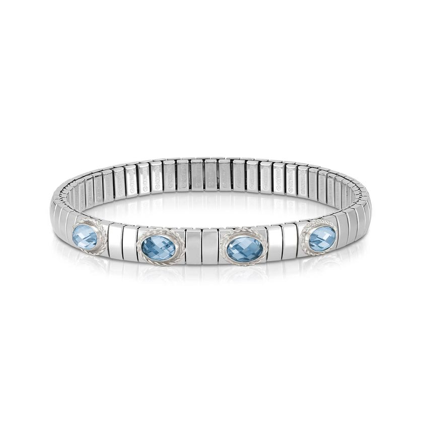 Nomination XTE Armband aus Stahl, Silber 925 und 4 Steine FACETTIERT (GDR) (006_HIMMELBLAU)