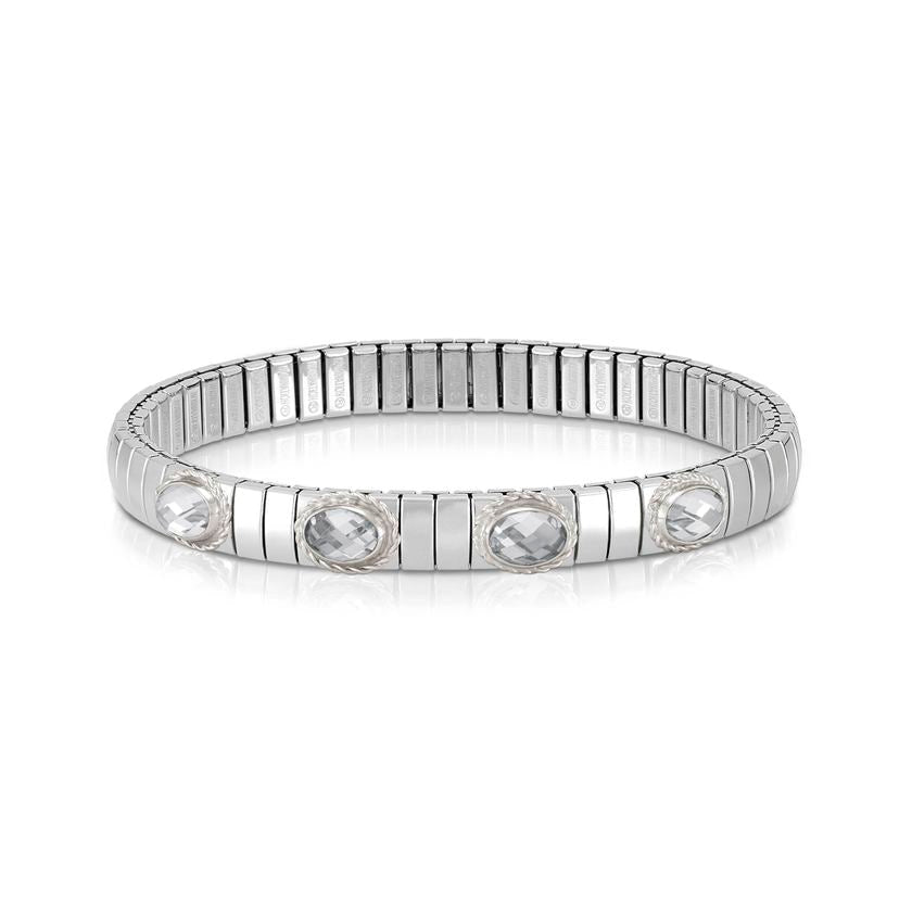 Nomination XTE Armband aus Stahl, Silber 925 und 4 Steine FACETTIERT (GDR) (010_WEISS)