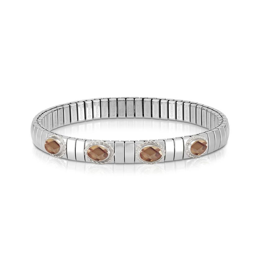 Nomination XTE Armband aus Stahl, Silber 925 und 4 Steine FACETTIERT (GDR) (024_CHAMPAGNE)