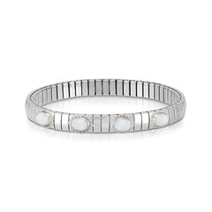 Nomination XTE Armband  aus Stahl, Silber 925 und 4 Steine (GDR) (013_OPAL WEISS (SYNTHETISCH))