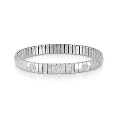 Nomination XTE Armbande aus Stahl, Silber 925 und kubisch Zirkon (WERTVOLL) (005_Glucksklee)
