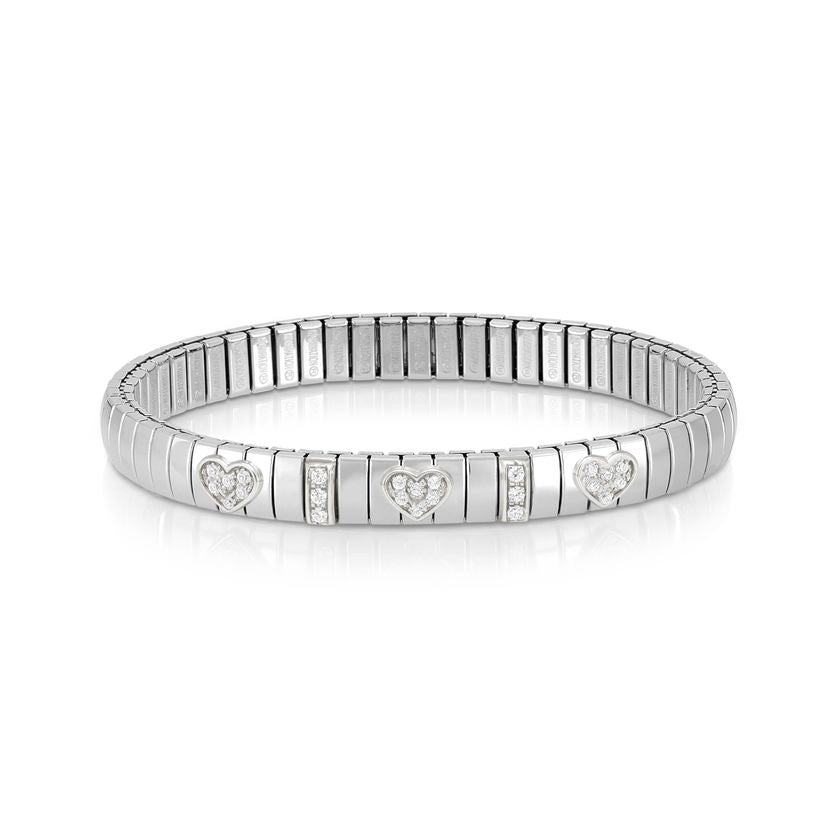 Nomination XTE Armbande aus Stahl, Silber 925 und kubisch Zirkon (WERTVOLL) (006_Herz)