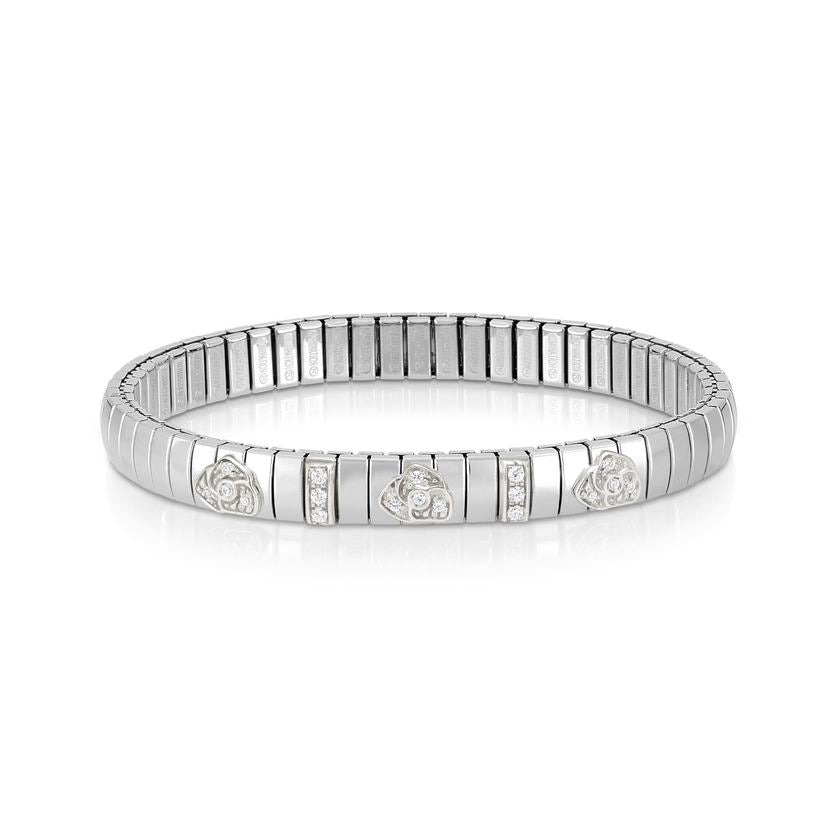 Nomination XTE Armbande aus Stahl, Silber 925 und kubisch Zirkon (WERTVOLL) (038_Blume)