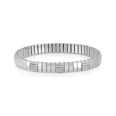 Nomination N,Y, SMALL Armbande aus Stahl, Silber 925 und kubisch Zirkon (001_WEISS)