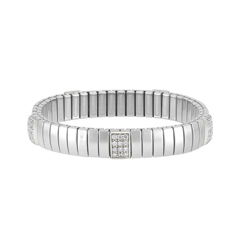 Nomination N,Y, MEDIUM Armbande aus Stahl, Silber 925 und kubisch Zirkon (WERTVOLL) (001_WEISS)