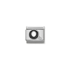Nomination COMPOSABLE CLASSIC BUCHSTABEN Schwarz, Edelstahl, Email und Silber 925 (17_Q)