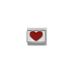 Nomination COMPOSABLE Classic SYMBOLE aus Edelstahl, Email und Silber 925 (17_Rote Herz)