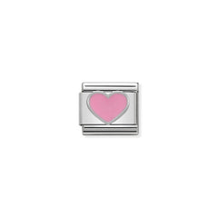 Nomination COMPOSABLE Classic SYMBOLE aus Edelstahl, Email und Silber 925 (18_Rosa Herz)