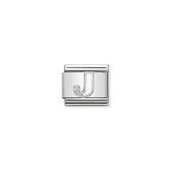Nomination COMPOSABLE CLASSIC BUCHSTABEN Weiss, Edelstahl, Email und Silber 925 (10_J)