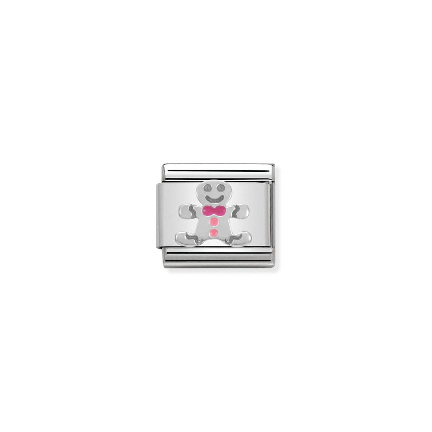 Nomination COMPOSABLE CLASSIC SYMBOLE aus Edelstahl, mit Emaille und 925er Silber verziert, (09_Spekulatius)