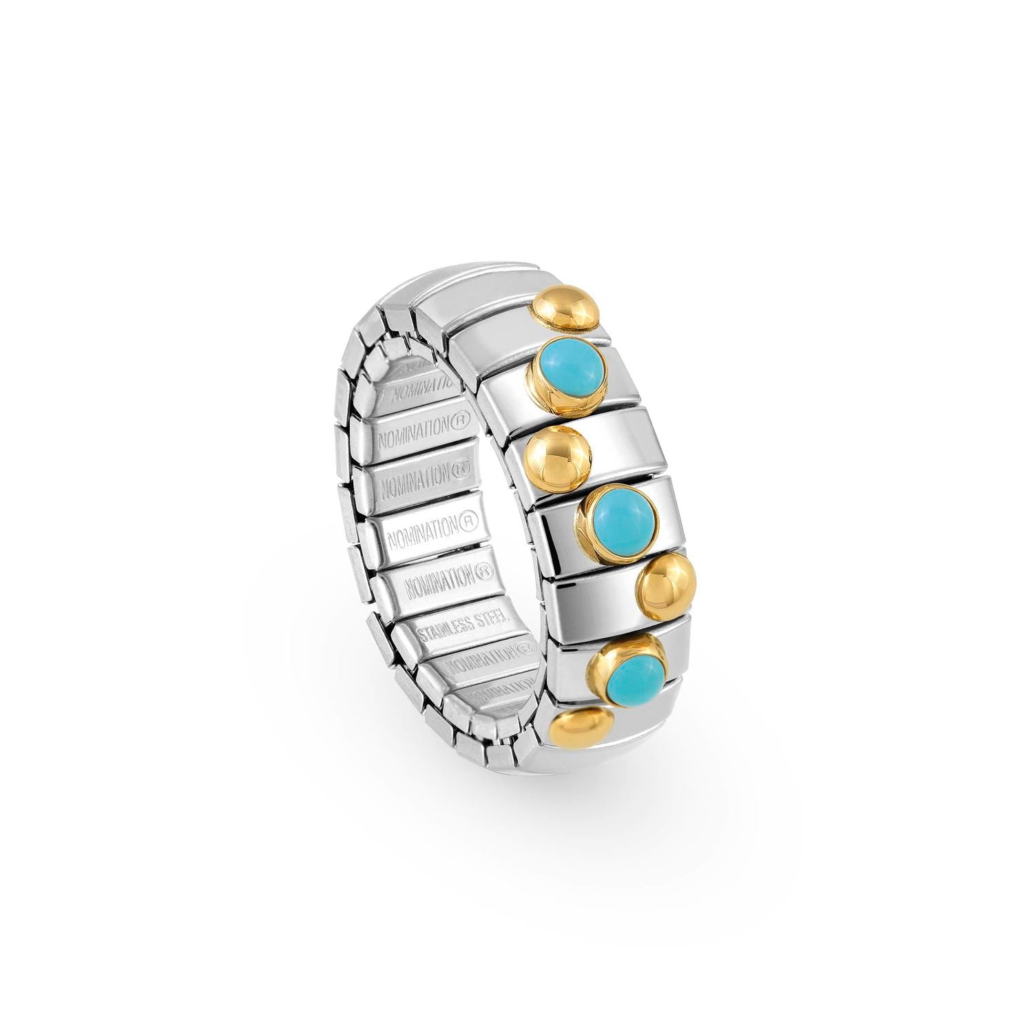 Nomination XTE Ring aus Edelstahl, Gold 18 k und Edelsteine (003_TURKIS)
