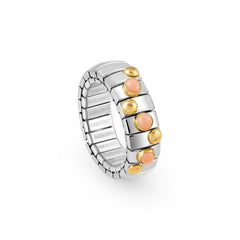 Nomination XTE Ring aus Edelstahl, Gold 18 k und Edelsteine (006_KORALLE ROSA)