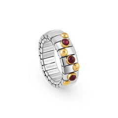 Nomination XTE Ring aus Edelstahl, Gold 18 k und Edelsteine (014_GRANAT)