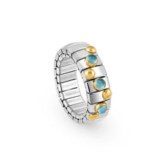 Nomination XTE Ring aus Edelstahl, Gold 18 k und Edelsteine (025_TOPAS BLAU)