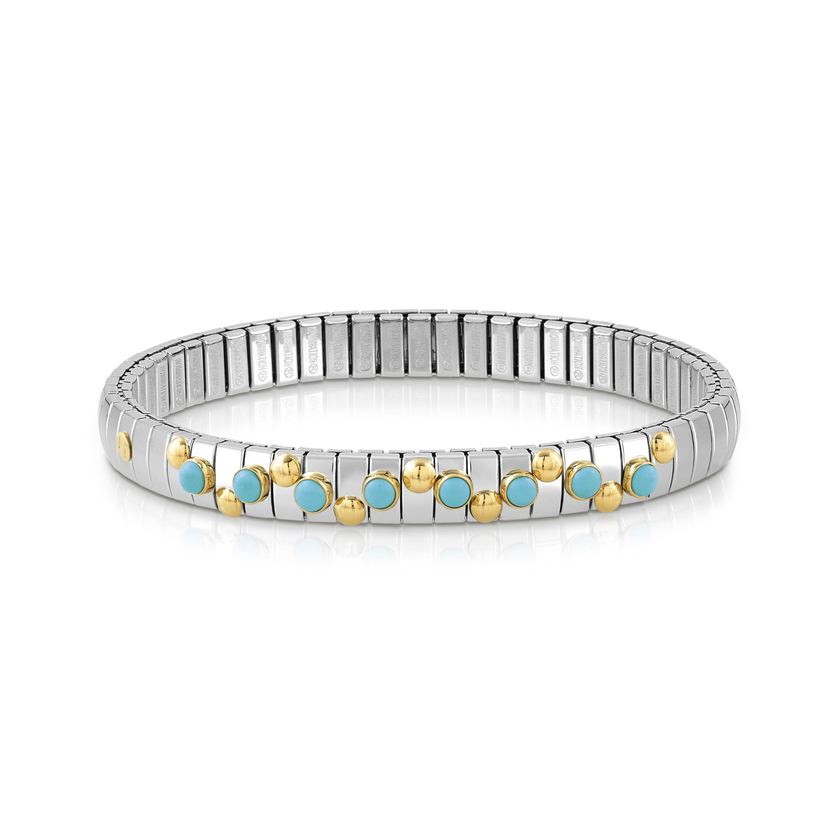 Nomination XTE Armband aus Edelstahl, Gold 18 k und Edelsteine (003_TURKIS)