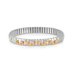 Nomination XTE Armband aus Edelstahl, Gold 18 k und Edelsteine (006_KORALLE ROSA)