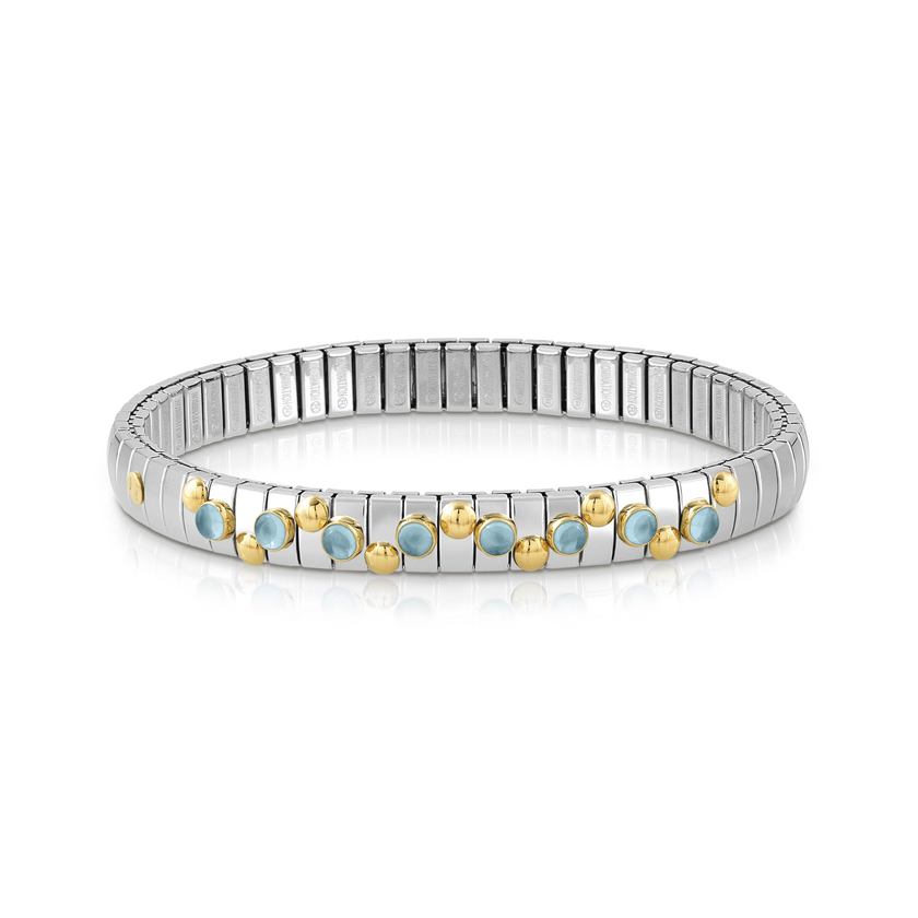 Nomination XTE Armband aus Edelstahl, Gold 18 k und Edelsteine (025_TOPAS BLAU)