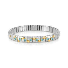 Nomination XTE Armband aus Edelstahl, Gold 18 k und Edelsteine (025_TOPAS BLAU)