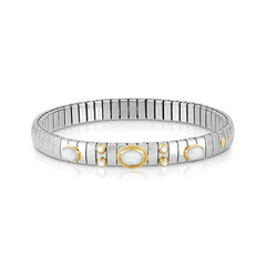 Nomination XTE Armband aus Edelstahl, Gold 18 k und Edelsteine mit Fassung (022_OPAL WEISS)
