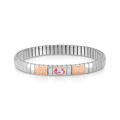 Nomination Armband XTE aus Edelstahl, Gold 9k UND 1 Zirc, FACETTIERT (003_ROSA)