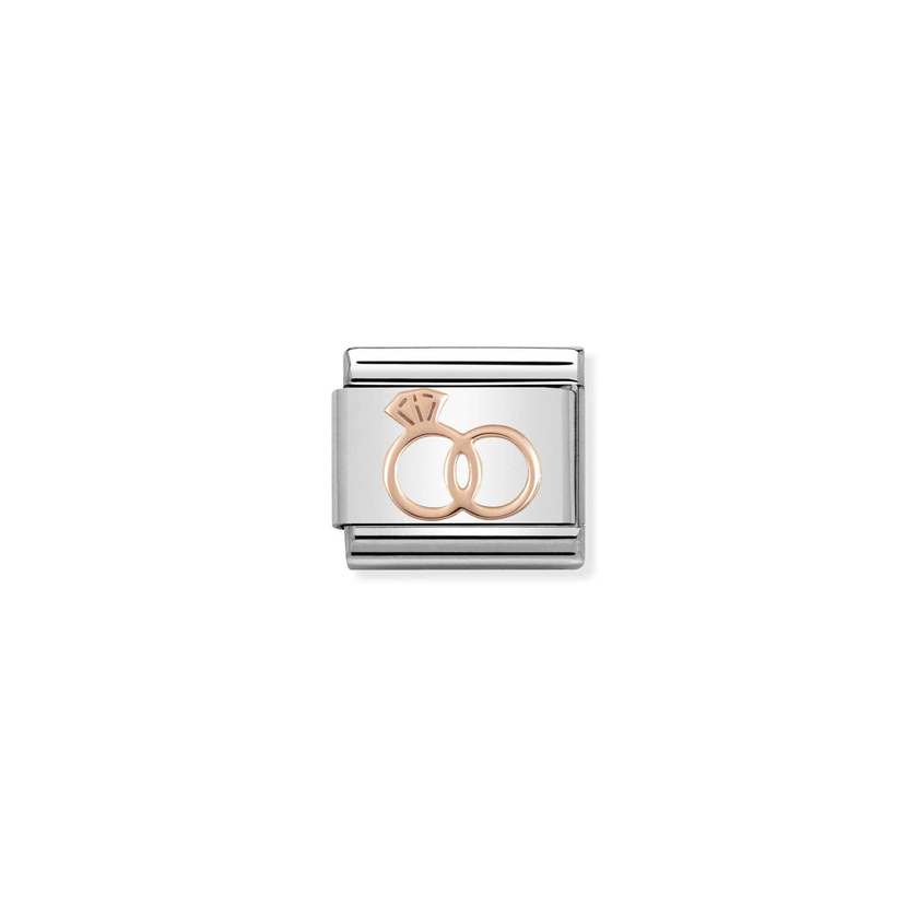 Nomination COMPOSABLE CLASSIC SYMBOLE Element aus Edelstahl, mit 9kt Rosegold verziert (13_Eheringe)
