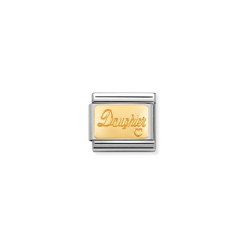 Nomination COMPOSABLE CLASSIC ENGRAVED SIGNS aus Edelstahl, mit 18Kt Gold verziert, (25_Daughter)