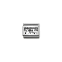 Nomination Composable Classic MONUMENTS RELIEF acciaio e argento 925 (13_Ponte Vecchio)