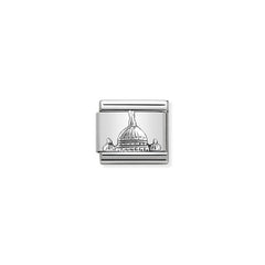 Nomination Composable Classic MONUMENTS RELIEF acciaio e argento 925 (20_Kuppel Petersdom)