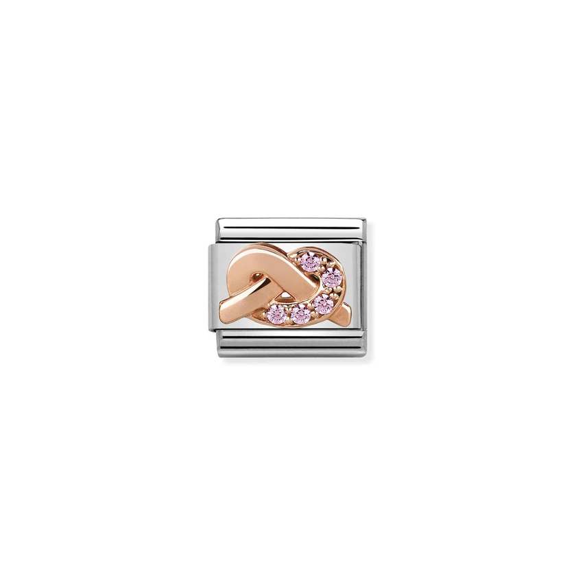 Nomination COMPOSABLE CLASSIC SYMBOLE  aus Edelstahl, mit 9Kt Rosegold veziert (07_Knoten ROSA)