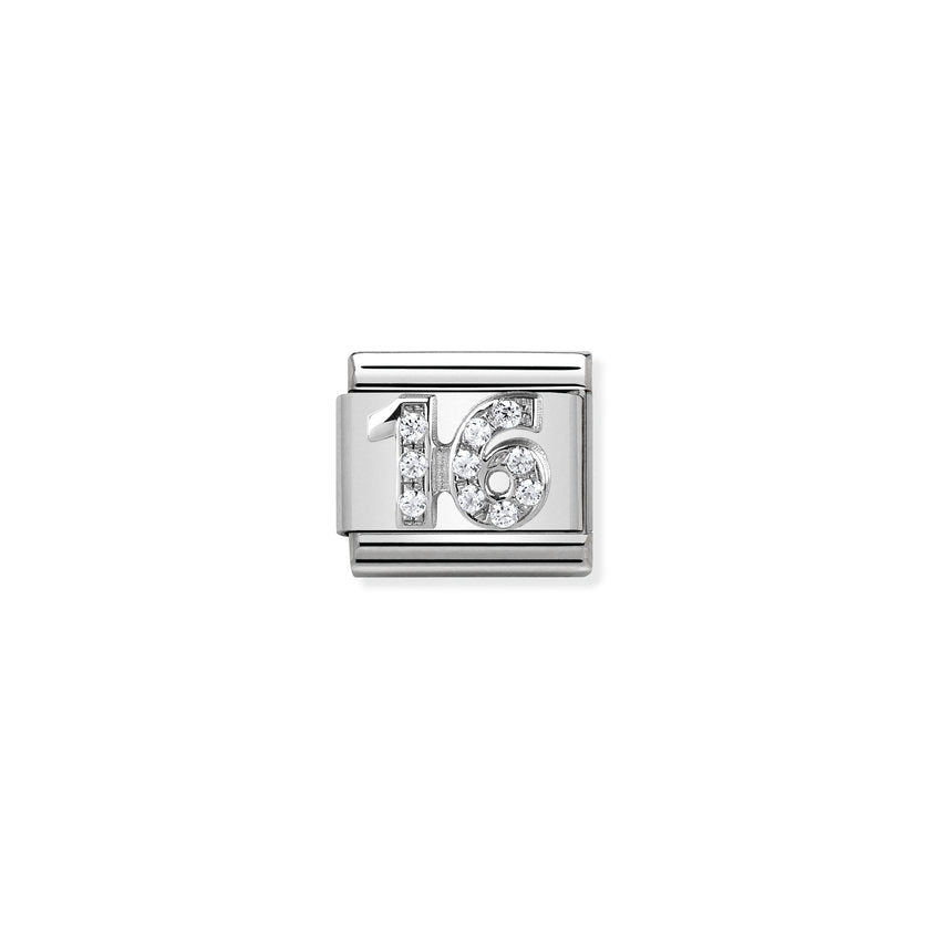 Nomination COMPOSABLE CLASSIC SYMBOLE Element aus Edelstahl, mit 925er Silber und Cubic Zirkonia verziert (17_16)