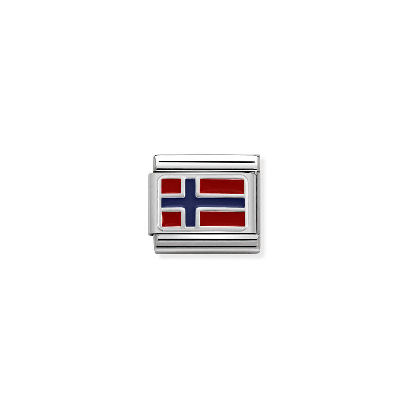 Nomination COMPOSABLE CLASSIC FLAGGEN EDELSTAHL, LACK UND SILBER 925 (09_Norwegen)