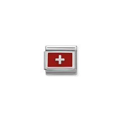 Nomination COMPOSABLE CLASSIC FLAGGEN EDELSTAHL, LACK UND SILBER 925 (17_Schweiz)