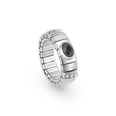 Nomination Ring XTE in Edelstahl, 925 er Silber und Cubic Zirkonia (011_Schwarz)
