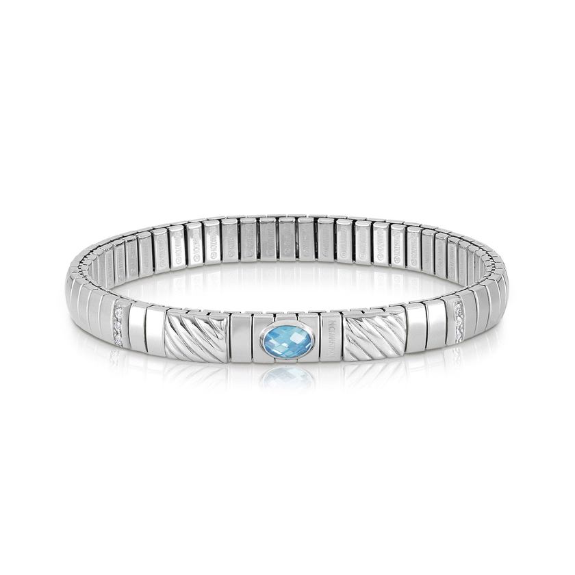 Nomination Armband XTE in Edelstahl, 925er Silber und Cubic Zirkonia (006_HIMMELBLAU)