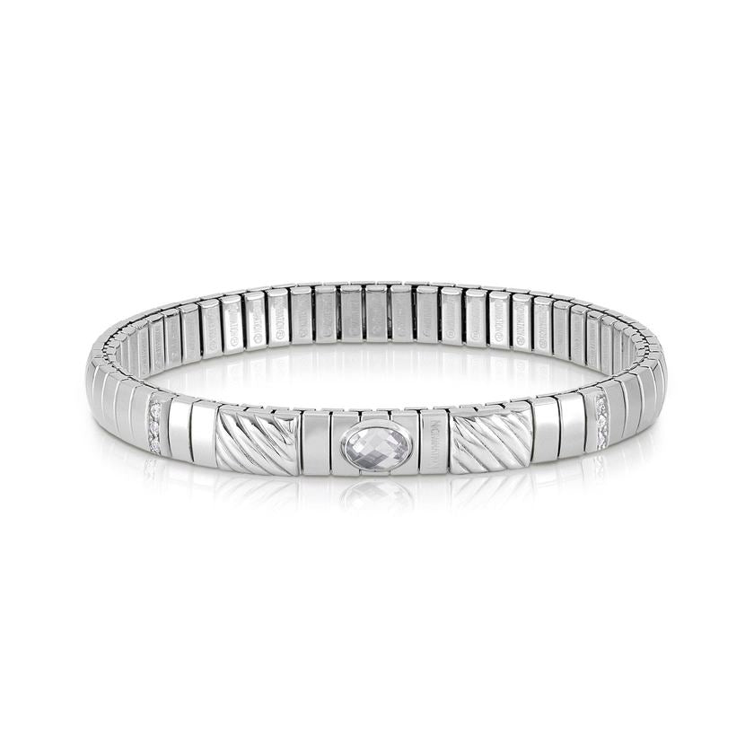 Nomination Armband XTE in Edelstahl, 925er Silber und Cubic Zirkonia (010_WEISS)