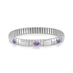 Nomination Armband XTE in Edelstahl, 925er Silber, cz und 3 Cubic Zirkonia (001_VIOLETT)