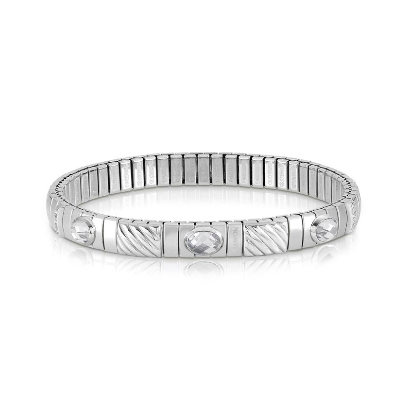 Nomination Armband XTE in Edelstahl, 925er Silber, cz und 3 Cubic Zirkonia (010_WEISS)